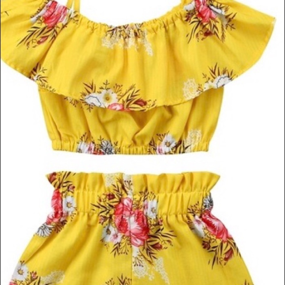 summer Toddler Kids Girls Royal Floral outfit new - Picture 8 of 8